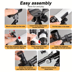 Kids Metal Appearance Telescope with Accessories