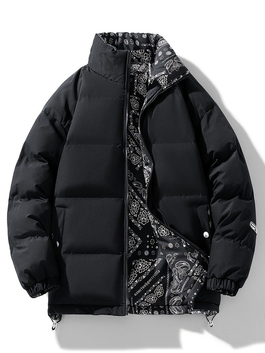 Men's Reversible Paisley Pattern Jacket for Fall Winter