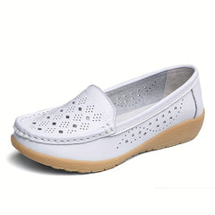 Women's Wedge Heeled Loafers Slip on Casual Shoes