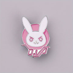 Men's Pink Bunny Brooch, Cartoon Character Backpack Accessory