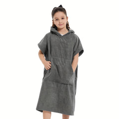 Kid's Changing Towel Robe Absorbent Quick Dry Surf Poncho Microfiber Bath Towels