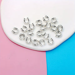 20pcs Antique Silver Charms Horseshoe Spacer Beads Vintage U Shape Loose Beads