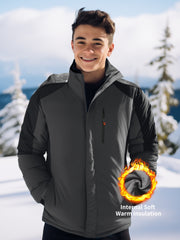 Men's Warm Fleece Jacket With Pockets Zip Up Long Sleeve