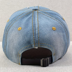 Rhinestone Snowflake Denim Baseball Cap Distressed Dad Hats Sun Hats