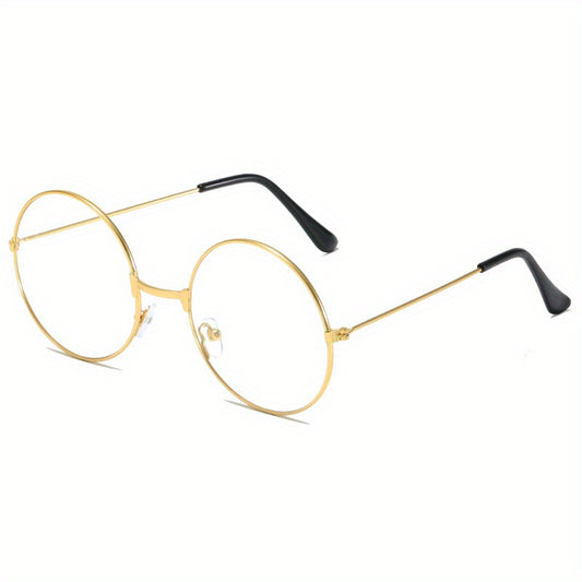 Men's Retro Round Frame Anti Light Glasses Reading Glasses