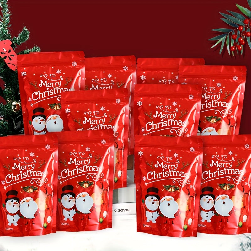 10pcs Christmas Pearl Candy Gift Bags Party Decoration Bags