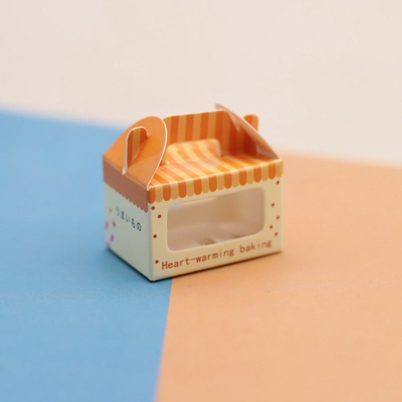 3pcs Puppet House Set Transparent Boxes for Dollhouse Furniture & Desserts