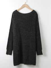  Off Shoulder Solid Sweater Long Sleeve Medium Stretch