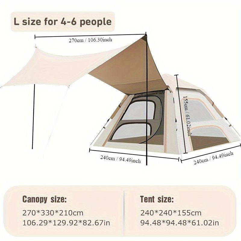 Portable Auto Quick-Open Rainproof Tent Tarp