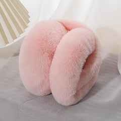 Winter Warm Ear Muffs Soft Lightweight Beige Foldable Cold Proof