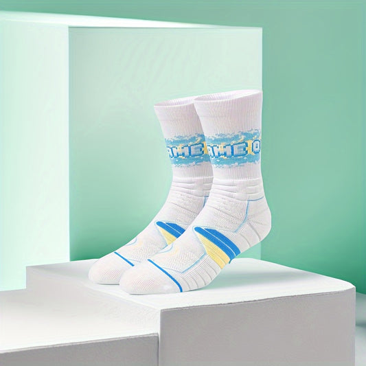 3Pairs Gameover Basketball Socks Men's Thickened Sports Crew Running Hikin