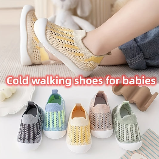 Child's Slip On Knit Solid Shoes Soft Sole Breathable Walking Shoes