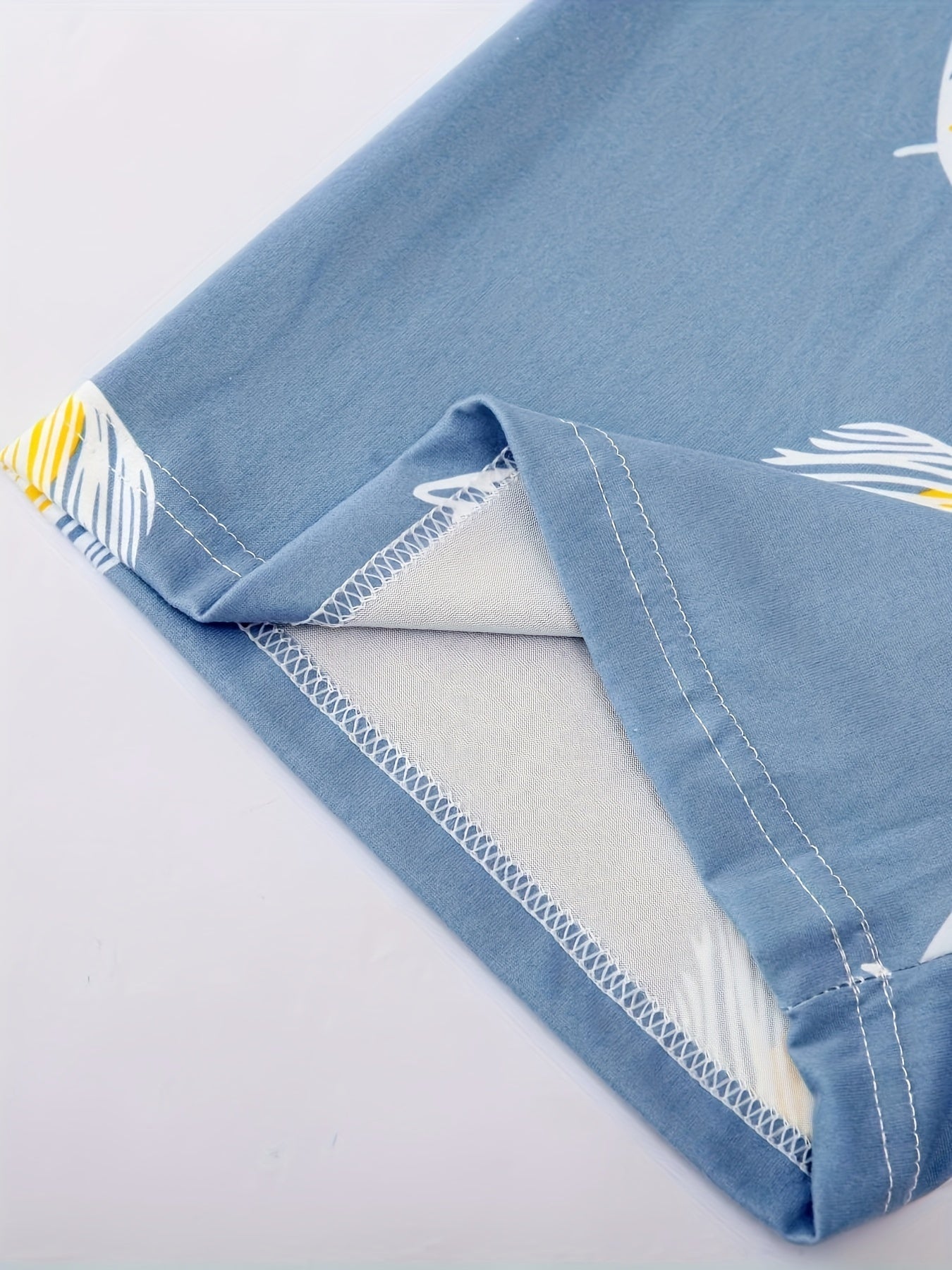  Leaf & Letter Print Elastic Waist Home Wear Pants