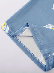  Leaf & Letter Print Elastic Waist Home Wear Pants