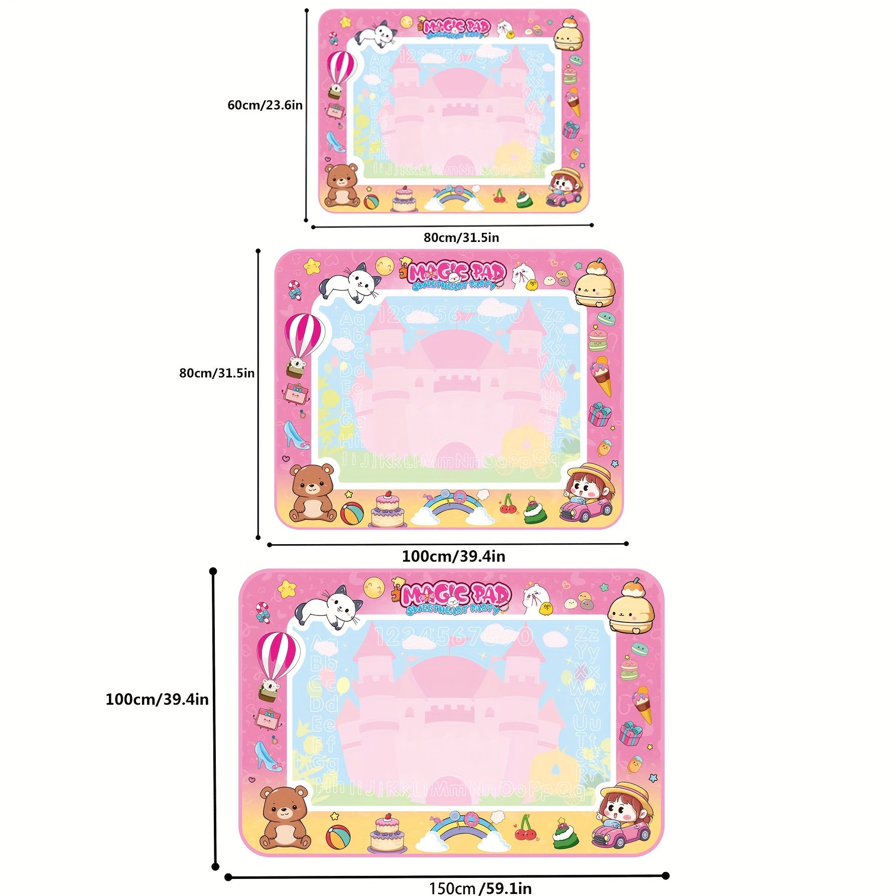 Pink Magic Water Drawing Pad Colorful & Absorbent Watercolor Canvas Mat