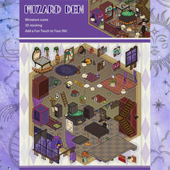 DIY House Magician Witch Library Scene Craft Decals Stickers for Scrapbooking