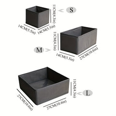 3 Pcs Solid Clothes Storage Box Foldable Organizer