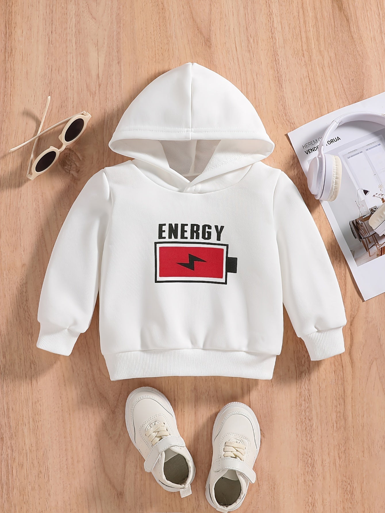 Energy Print Baby Boys Hooded Pullover Sweatshirt