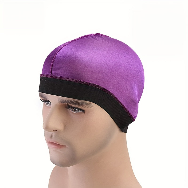 4pcs Silky Stocking Wave Caps Large Size Compression Stain Caps for Men