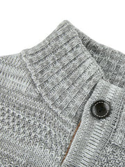 Men's Quarter Zip Polo Collar Knit Pullover Sweater