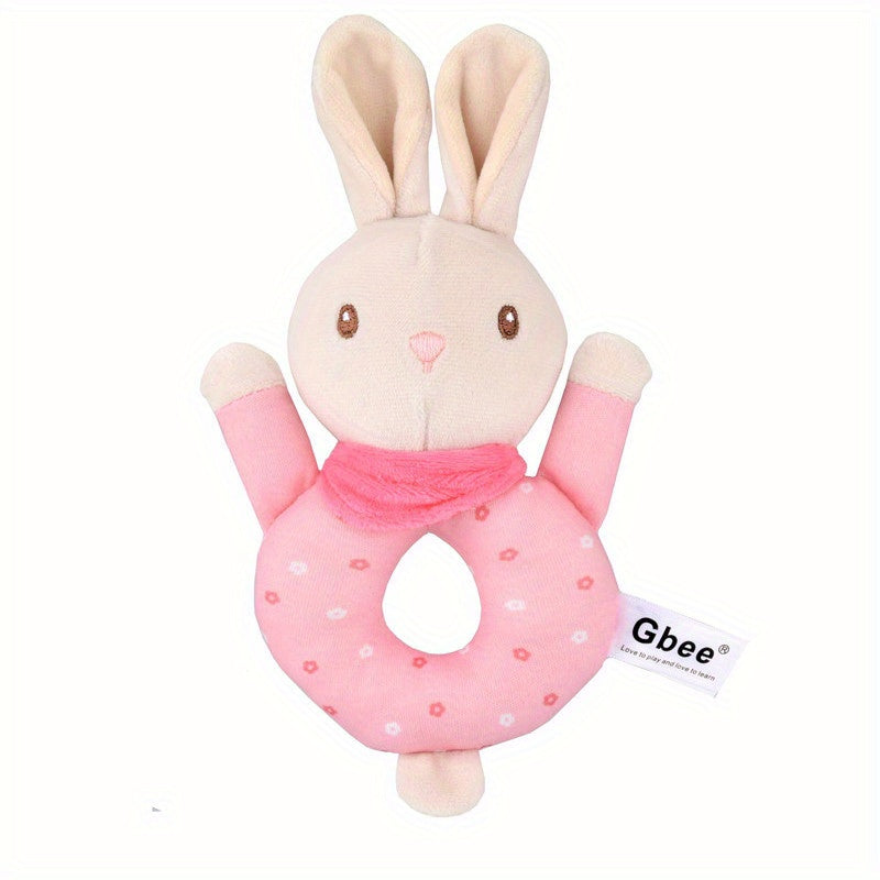 Soft Cartoon Rabbit Plush Doll Rattle Baby Toy Red