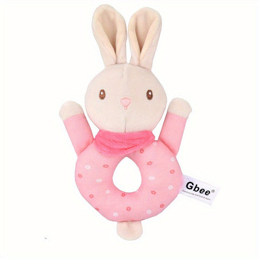 Soft Cartoon Rabbit Plush Doll Rattle Baby Toy Red