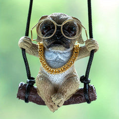 Anime Pug Gypsum Swinging Puppy Rearview Mirror Pendant
