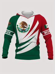 Mexico Eagle Print Hoodies For Men Graphic Hoodie Comfy Loose Hooded Pullover