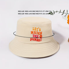 SUNSET Bucket Hat Khaki Sunscreen Basin Hat Cotton Travel Beach Hats Women