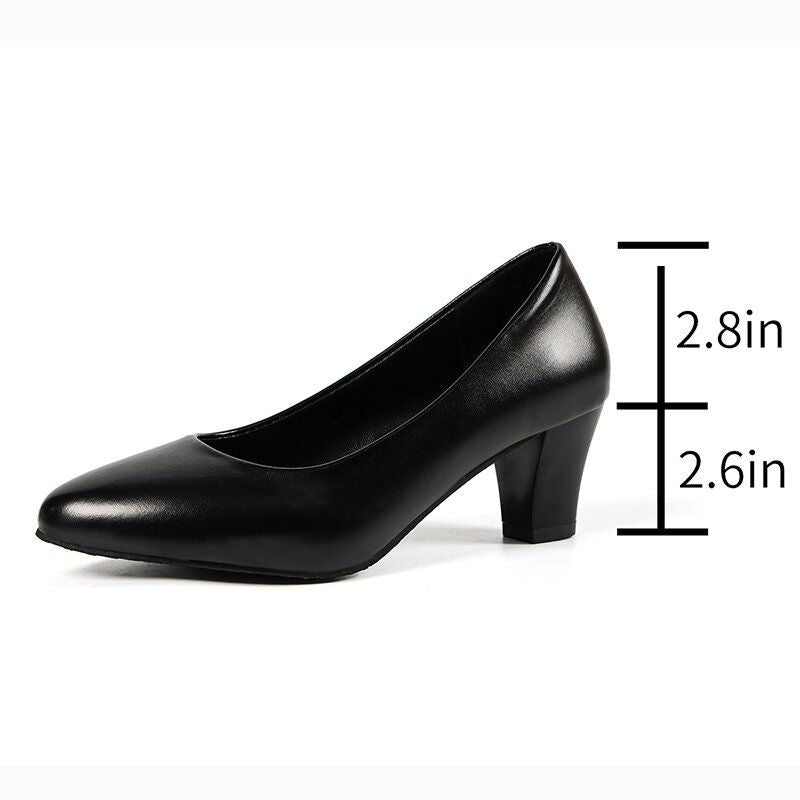 Chunky Heeled Pumps Round Toe Anti-slip High Heels Women's Shoes