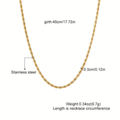 Stainless Steel Twist Chain Necklace Unisex Neck Jewelry