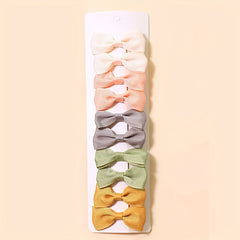 10 Pcs Grosgrain Ribbon Hair Bows Clips Colorful Hair Accessories