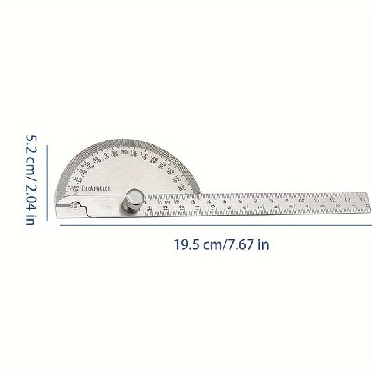 Stainless Steel Angle Ruler 0-180 Degrees Measure Tool