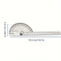 Stainless Steel Angle Ruler 0-180 Degrees Measure Tool