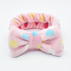 Polka Dot Bow Headband for Face Washing Skincare Spa