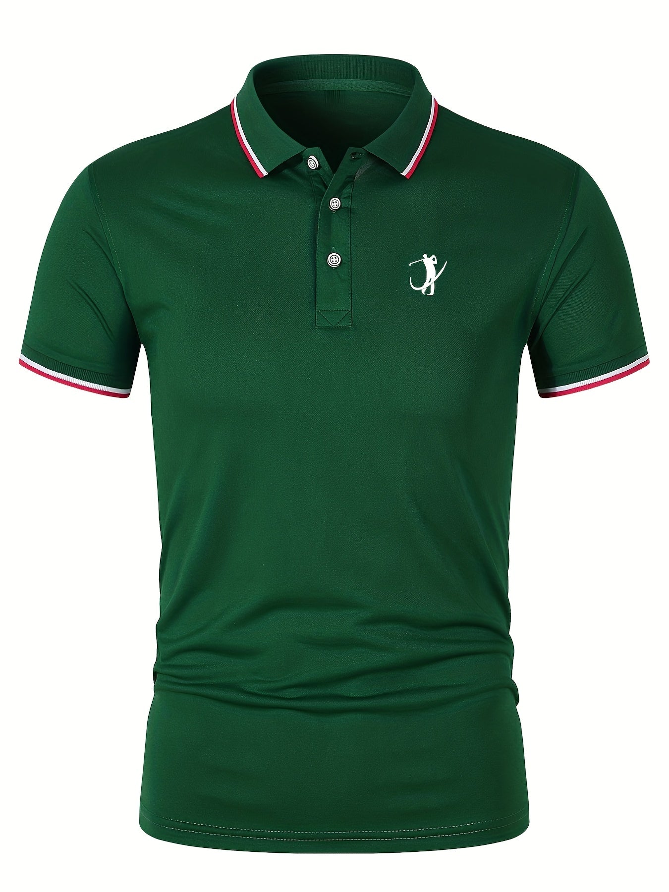 Men's Golfing Graphic Polo Shirt - Casual Stretch Lapel Button Up Polo