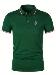 Men's Golfing Graphic Polo Shirt - Casual Stretch Lapel Button Up Polo