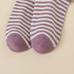 5 Pairs Women's Vintage Striped Mid Tube Socks