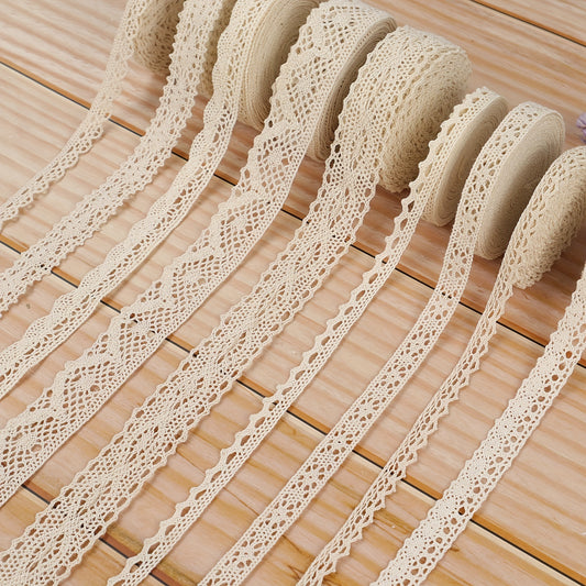18 Yards Cotton Lace Trim Crochet Ribbon Vintage Assorted Eyelet Lace Ribbons