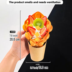 Realistic Egg Waffle Model Display Prop for Bakeries