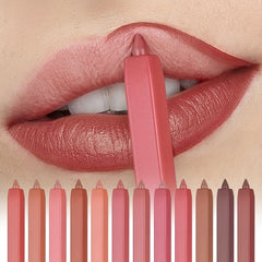 Pudaier 12 Lip Liner Set Waterproof Matte Crayon for Lips & Eyes