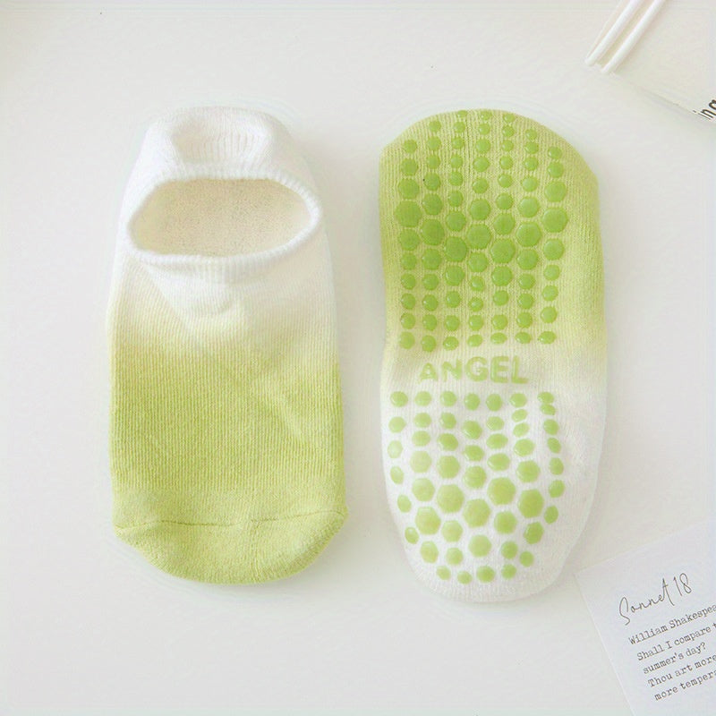 Tie Dyed Gradual Change Yoga Socks For Women Non-slip Low Top Socks