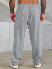 Men's Solid Straight Leg Cargo Pants for Hiking