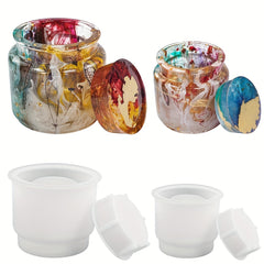 DIY Epoxy Resin Storage Jar Silicone Mold with Lid