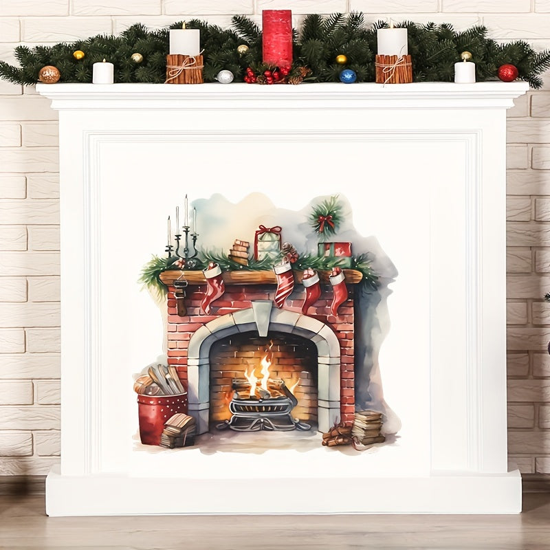 2pcs Christmas Wall Sticker Holiday Graphics Self Adhesive PVC Window Decal