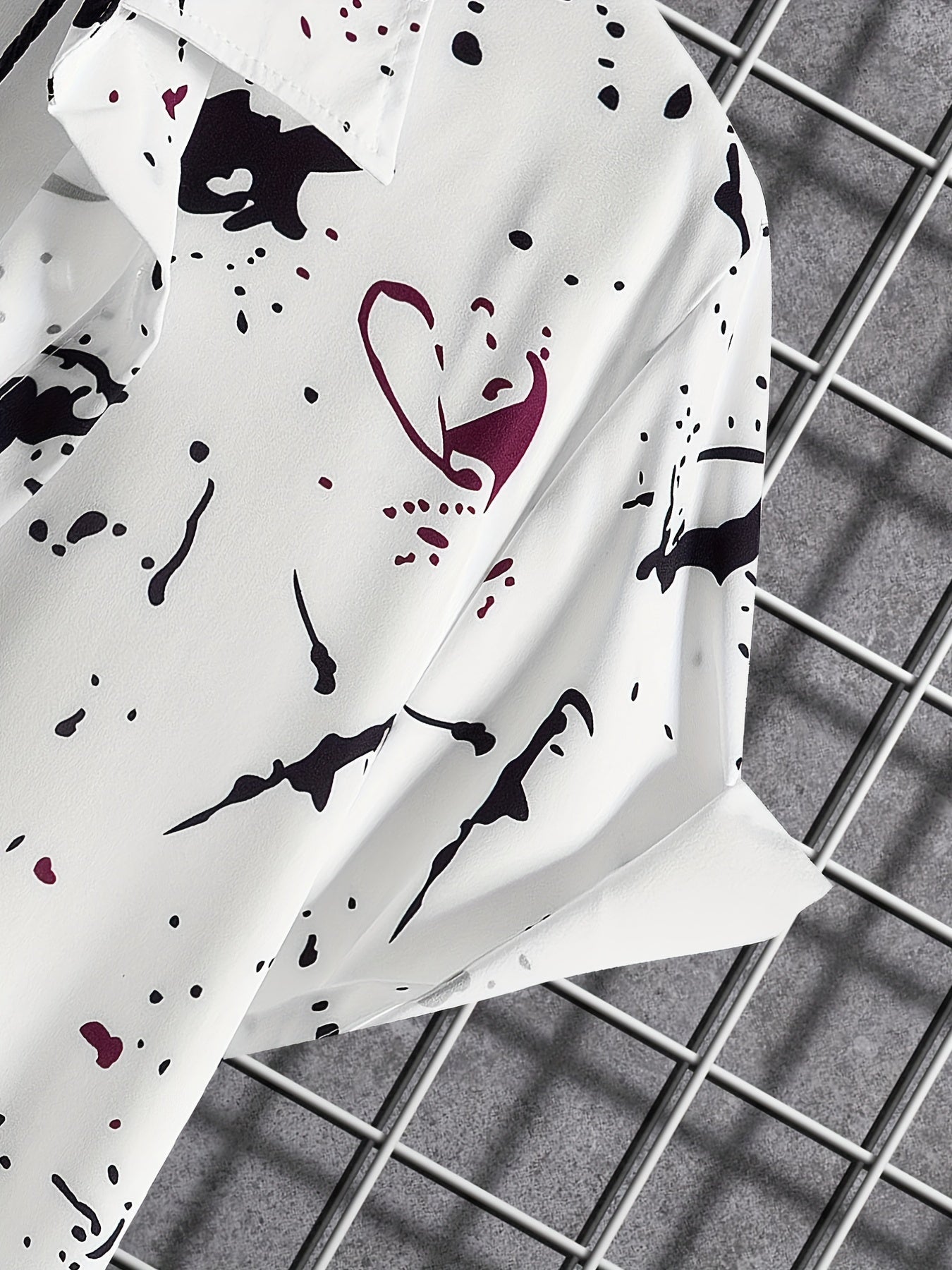 Paint Splatter Pattern Hawaiian Shirt for Summer Vacation