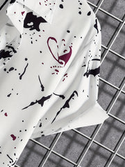 Paint Splatter Pattern Hawaiian Shirt for Summer Vacation