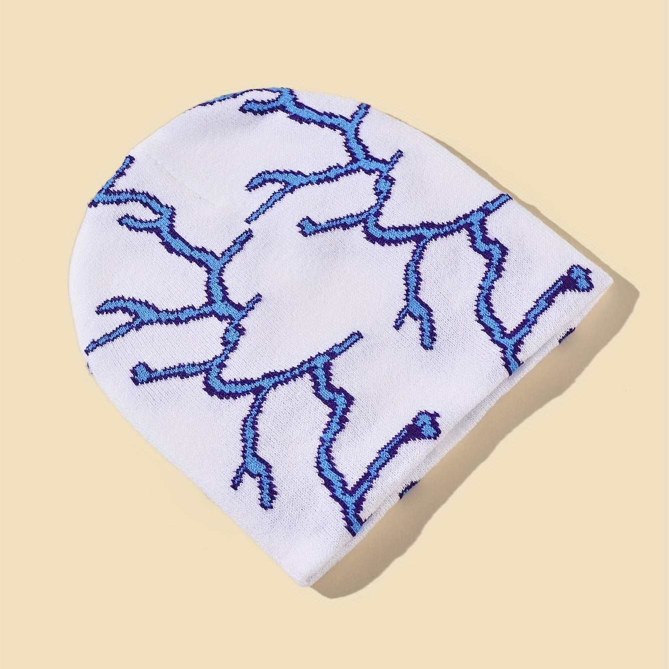 Men's Lightning Print Knit Hat