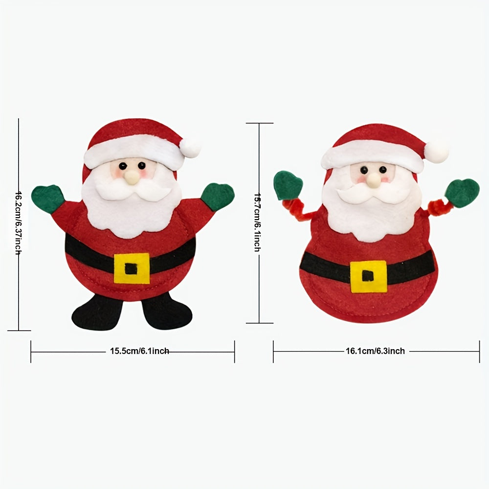 6pcs Santa Claus Cutlery Holder Pouch Xmas Silverware Organizers