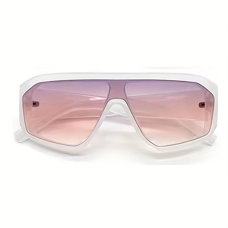 Men's Vintage One Piece Lens Stainless Steel Sunglasses